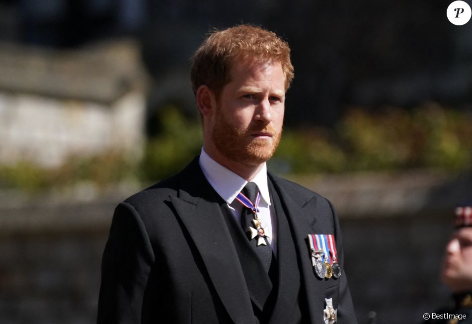 Le prince Harry, duc de Sussex - Arrivées aux funérailles du prince Philip, duc d'Edimbourg à la chapelle Saint-Georges du château de Windsor.
