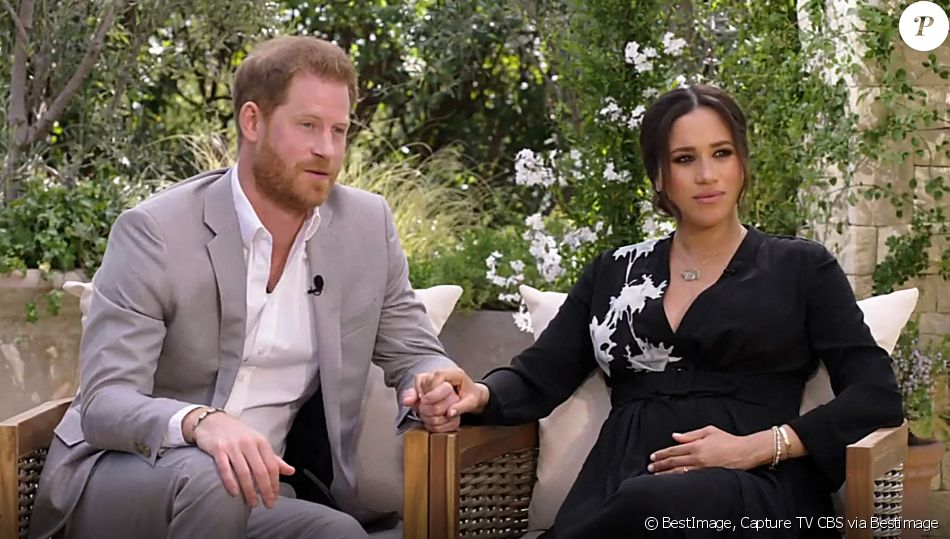 La chaîne CBS va diffuser l'entretien intitulé "Meghan & Harry" entre le prince Harry, Meghan Markle et la présentatrice américaine Oprah Winfrey, qui sera diffusé le 7 mars. Un échange qui promet son lot de révélations explosives. © Capture TV CBS via Bestimage