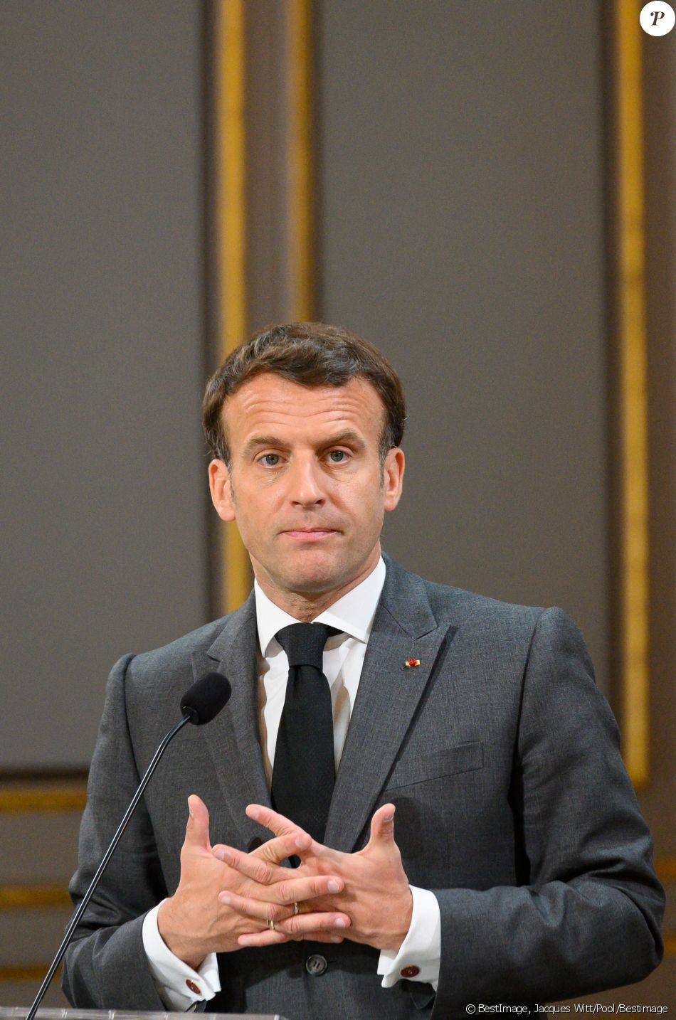 Le président de la République française Emmanuel Macron lors de la ...