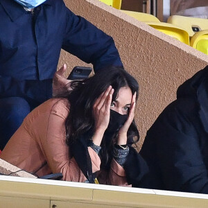 Alize Lim et Tony Parker lors du match entre Monaco (ASM) et Lyon (OL) au stade Louis II de Monaco le 2 mai 2021