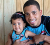 Le boxeur porto-ricain Felix Verdejo et sa fille Miranda. Juillet 2020.
