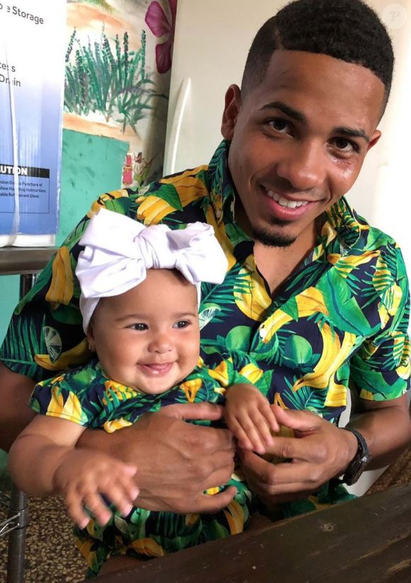 Le boxeur porto-ricain Felix Verdejo et sa fille Miranda. Juin 2020.