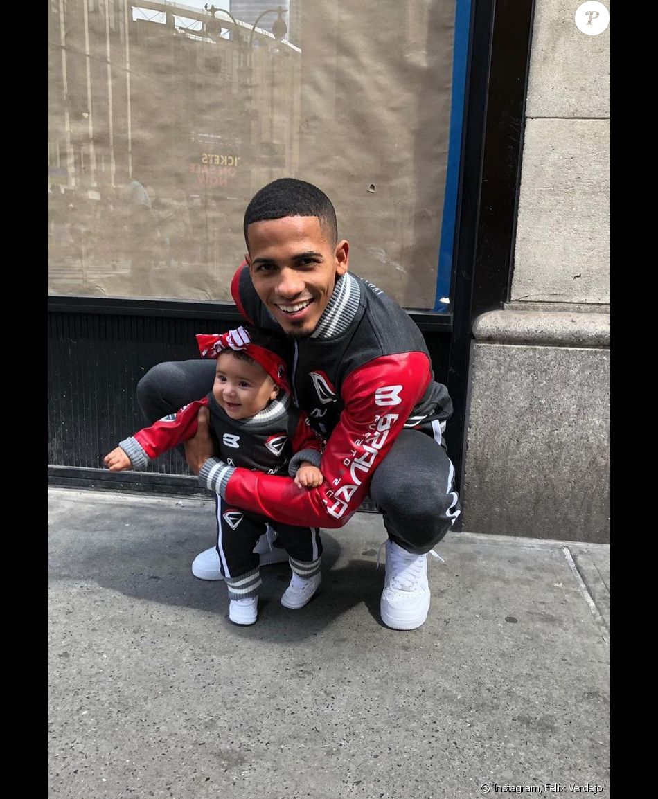 Le boxeur porto-ricain Felix Verdejo et sa fille Miranda. Juin 2020.