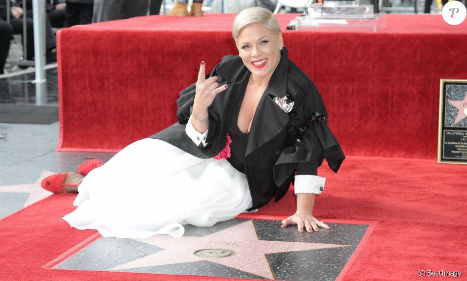 Pink - La chanteuse Pink (Alecia Beth Moore) reçoit son étoile sur le Walk of Fame à Hollywood, Los Angeles, le 5 février 2019.