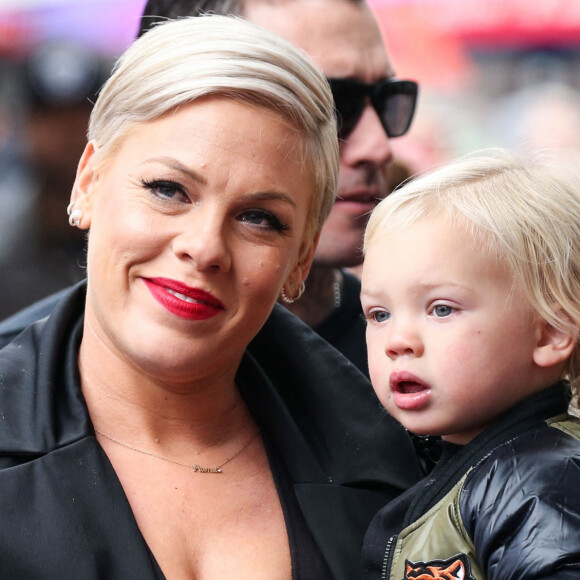 Pink et son fils Jameson Moon Hart - La chanteuse reçoit son étoile sur le Walk of Fame à Hollywood, Los Angeles, le 5 février 2019.