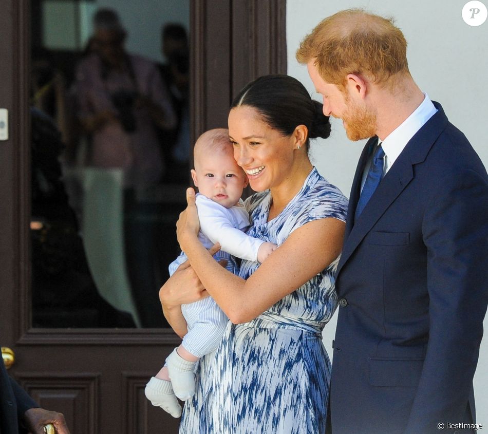 Le prince Harry, duc de Sussex, et Meghan Markle, duchesse de Sussex, avec leur fils Archie ont rencontré l'archevêque Desmond Tutu et sa femme à Cape Town, Afrique du Sud.