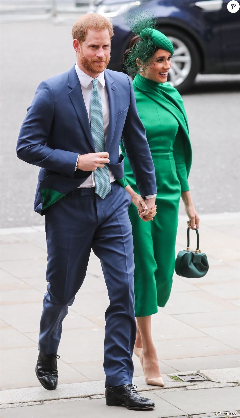 Le prince Harry, duc de Sussex, et Meghan Markle, duchesse de Sussex à la sortie de la cérémonie du Commonwealth en l'abbaye de Westminster à Londres.