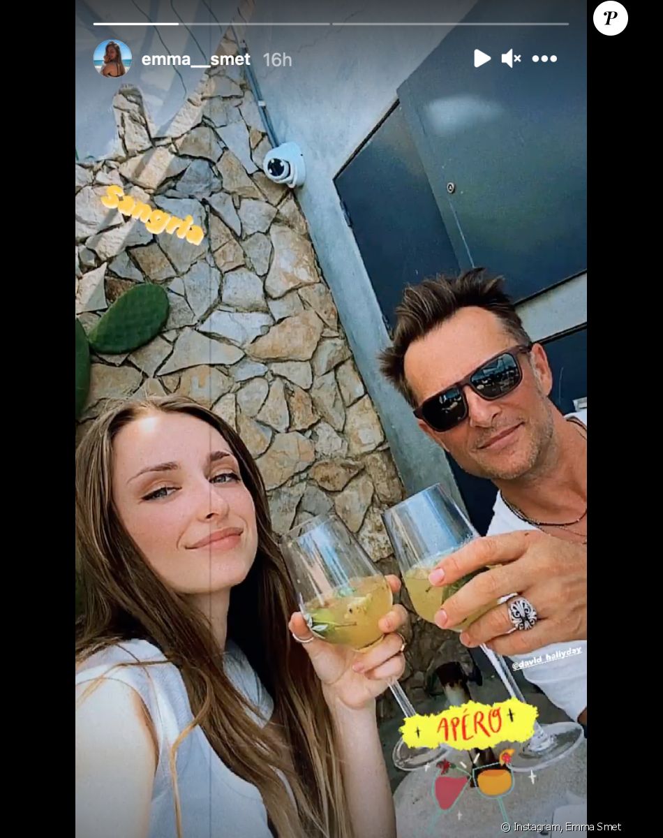Ichem Bougheraba Emma Smet Couple Emma Smet : Radieuse avec son papa David Hallyday, pour un fail en terrasse  : le diaporama - Purepeople