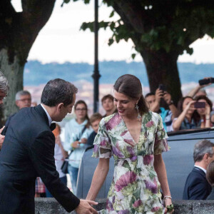 Charlotte Casiraghi et son compagnon Gad Elmaleh - Arrivées pour la soirée de mariage de Pierre Casiraghi et Beatrice Borromeo au château Rocca Angera (château appartenant à la famille Borromeo) à Angera sur les Iles Borromées, sur le Lac Majeur, le 1er août 2015.