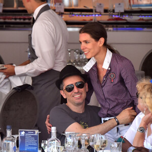 Virginie Coupérie-Eiffel, Gad Elmaleh et Charlotte Casiraghi, Victoria Guinness Niarchos, Khadja Nin Ickx - 20e Jumping International de Monte-Carlo au Port Hercule de Monaco à Monte-Carlo, le 27 juin 2015.