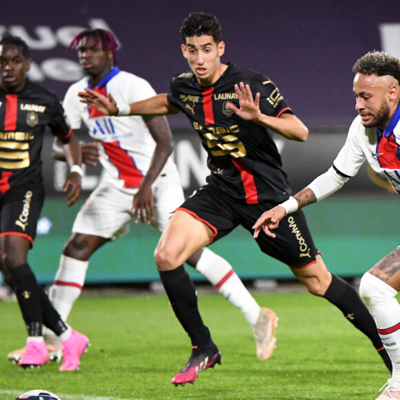 Neymar Jr lors du match de football en Ligue 1 Uber Eats, Rennes - Paris Saint-Germain (1-1) au Roazhon Park. Rennes, le 9 mai 2021. © Federico Pestellini / Panoramic / Bestimage