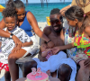 Blaise Matuidi et ses quatre enfants, Myliane, Naëlle, Eden et Nahla à Miami. Avril 2021.