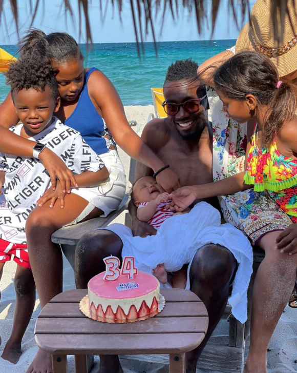 Blaise Matuidi et ses quatre enfants, Myliane, Naëlle, Eden et Nahla à Miami. Avril 2021.
