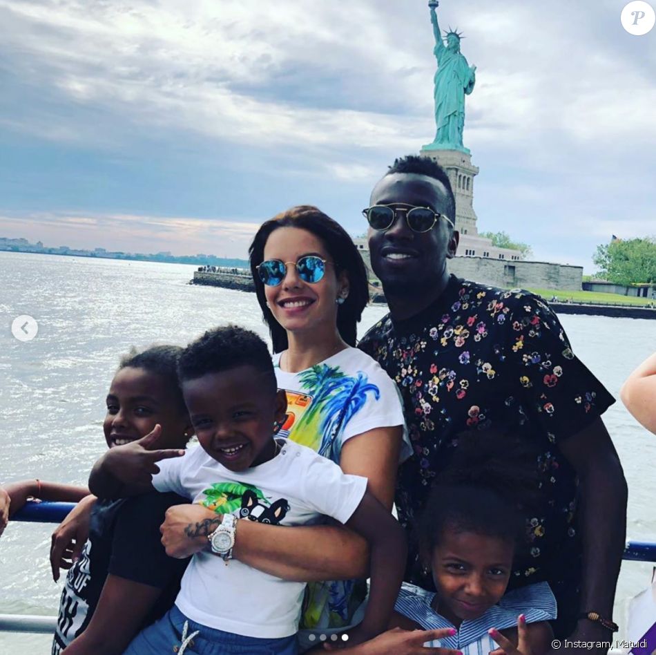 Blaise Matuidi, son épouse Isabelle Matuidi et leurs trois enfants à New York en juin 2019.