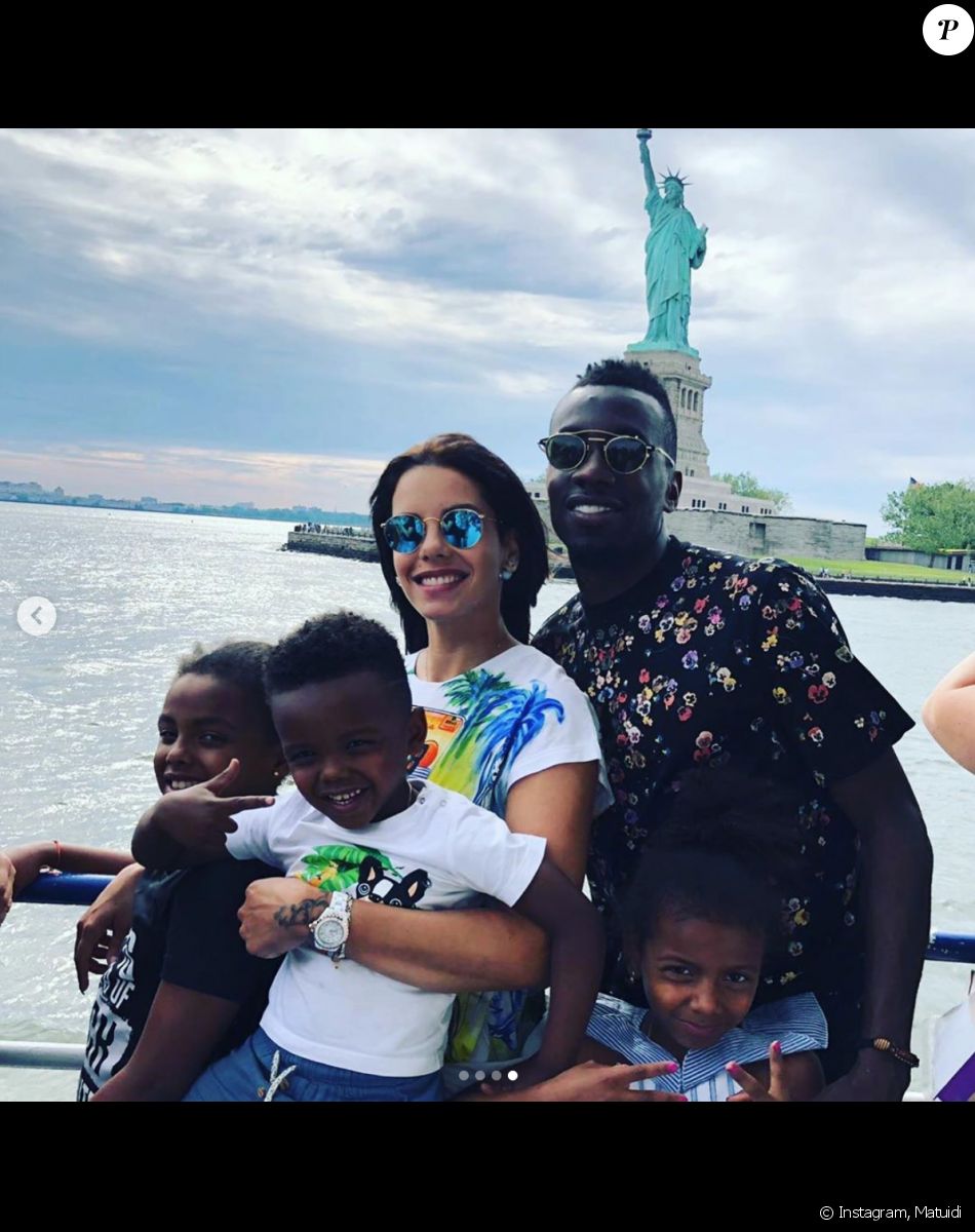 Blaise Matuidi, son épouse Isabelle Matuidi et leurs trois enfants à New York en juin 2019.