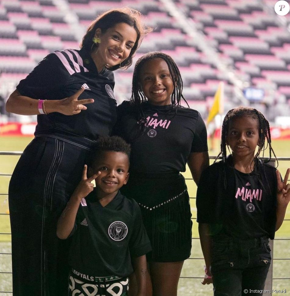 L'épouse de Blaise Matuidi, Isabelle Matuidi et leurs trois enfants à Miami. Octobre 2020.