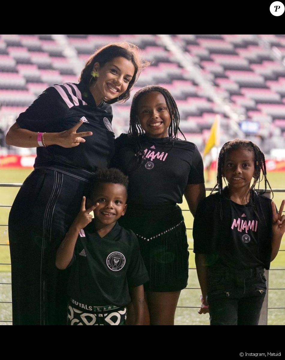 L'épouse de Blaise Matuidi, Isabelle Matuidi et leurs trois enfants à Miami. Octobre 2020.