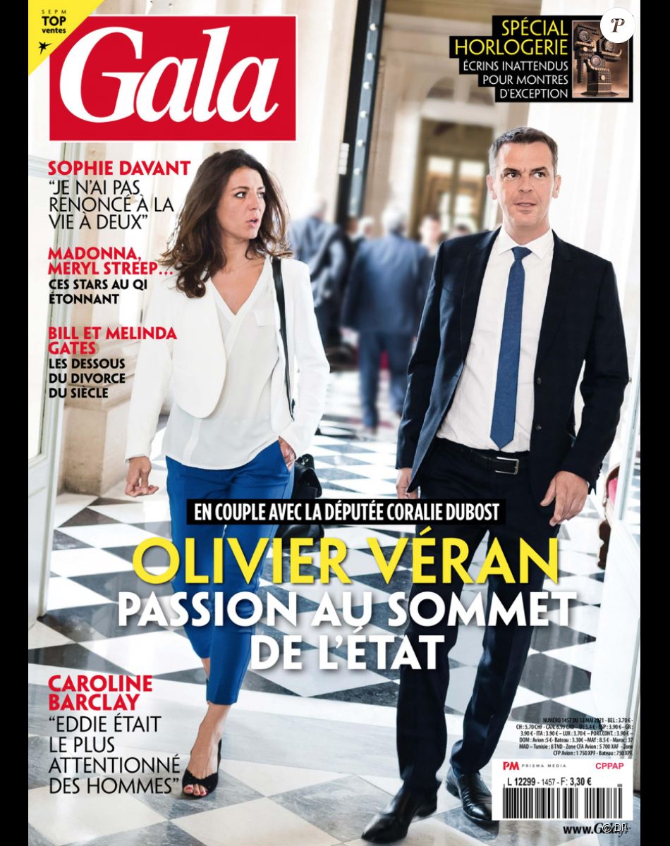Olivier Véran, Ministre de la Santé, et sa compagne Coralie Dubost en couverture du Gala n°1457.