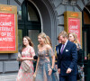 La reine Maxima, le roi Willem-Alexander des Pays-Bas et les princesses Amalia, Ariane, Alexia et Beatrix arrivent au Théâtre Royal Carré pour l'enregistrement de l'émission spéciale "Une vie pleine de musique", à l'occasion du 50 ème anniversaire de la reine. Amsterdam, le 12 mai 2021.