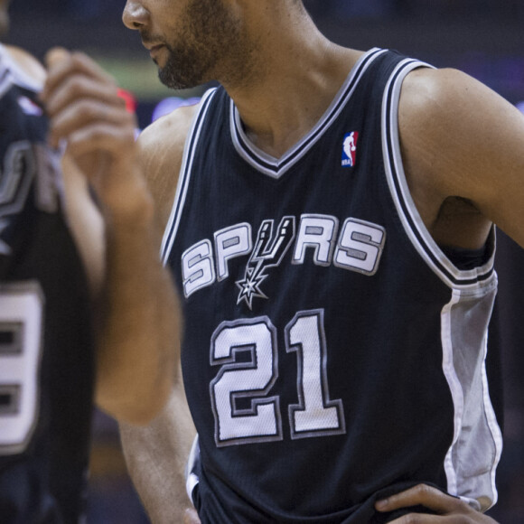 Tony Parker et Tim Duncan sous le maillot des San Antonio Spurs en 2013.