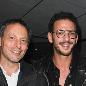 Marc-Olivier Fogiel et Vincent Dedienne - Générale du nouveau spectacle "Muriel Robin et Pof !" au Palais des Sports à Paris, le 3 octobre 2019. © Coadic Guirec/Bestimage