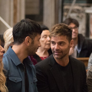 Ricky Martin et son mari Jwan Yosef lors de l'installation artistique "Tensegrity" de J.Yosef dans l'église Santa Maria Montesanto de Rome, Italie, le 6 mai 2019