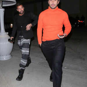 Ricky Martin et son mari Jwan Yosef lors du 50 ème anniversaire du restaurant Mr Chow à Vernon le 16 février 2018.