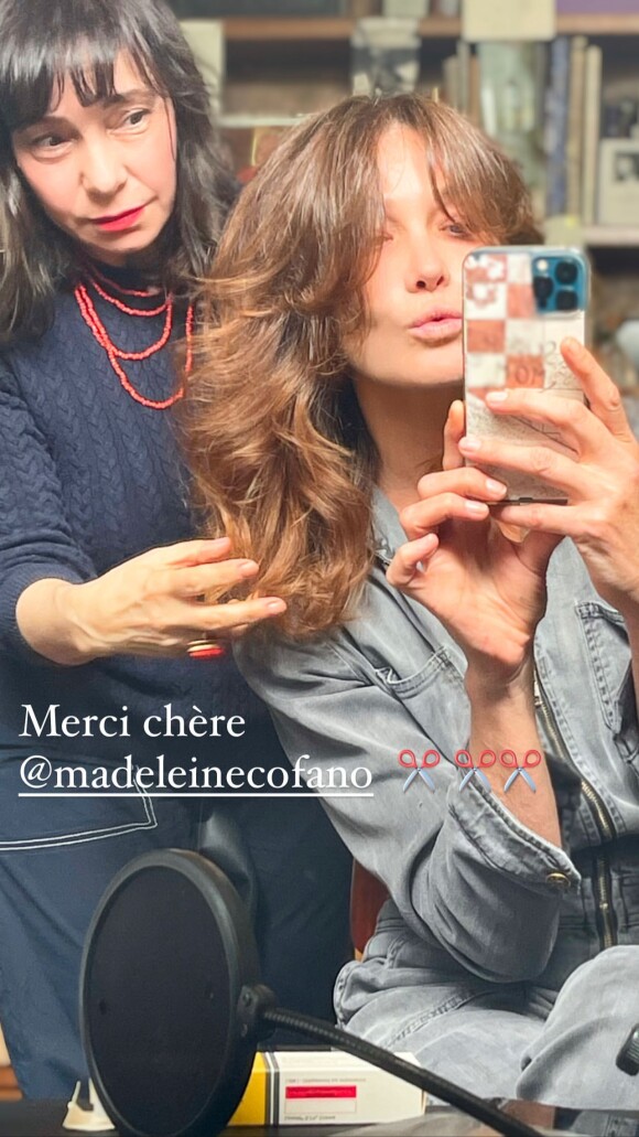 Carla Bruni et sa coiffeuse Madeleine Cofano, mardi 18 mai.