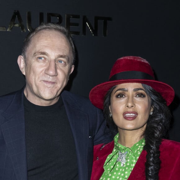 François-Henri Pinault et sa femme Salma Hayek au Photocall du défilé de mode Prêt-à-Porter automne-hiver 2019/2020 " Saint Laurent " à Paris. Le 26 février 2019 © Olivier Borde / Bestimage