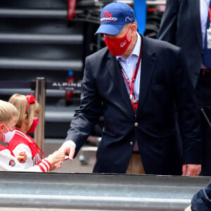 Le prince Albert II de Monaco a visité avec ses enfants, le prince héréditaire Jacques et sa soeur la princesse Gabriella, les stands avant les essais officiels du 78eme Grand Prix de F1 de Monaco © Bruno Bebert/Bestimage