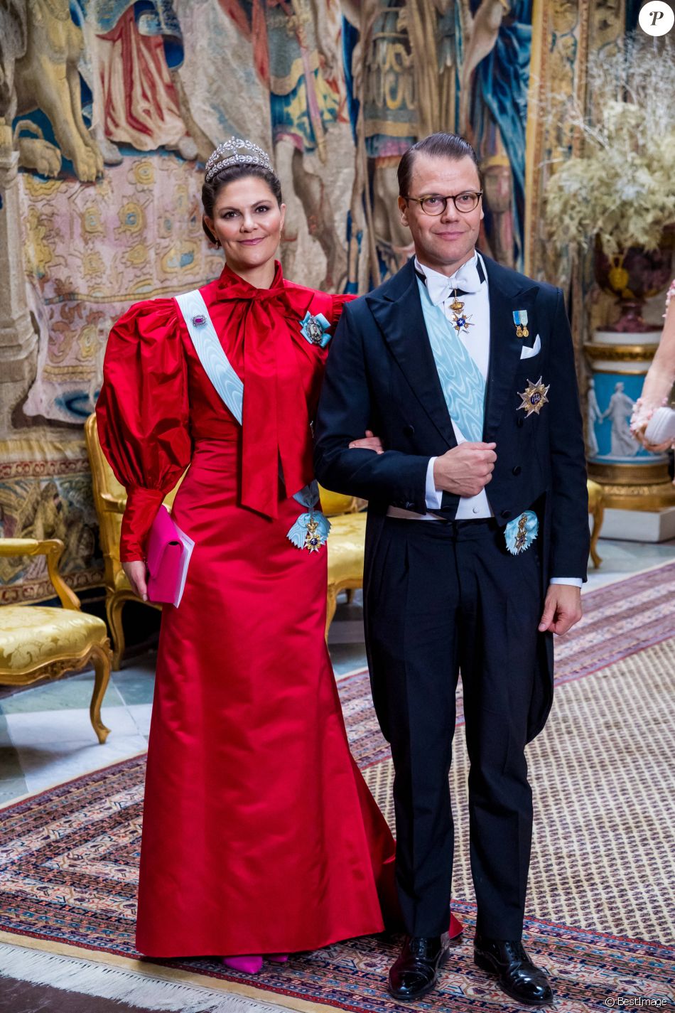 La princesse Victoria de Suède, le prince Daniel - La famille royale de Suède au traditionnel dîner de la cérémonie des Prix Nobel à Stockholm le 11 décembre 2019.