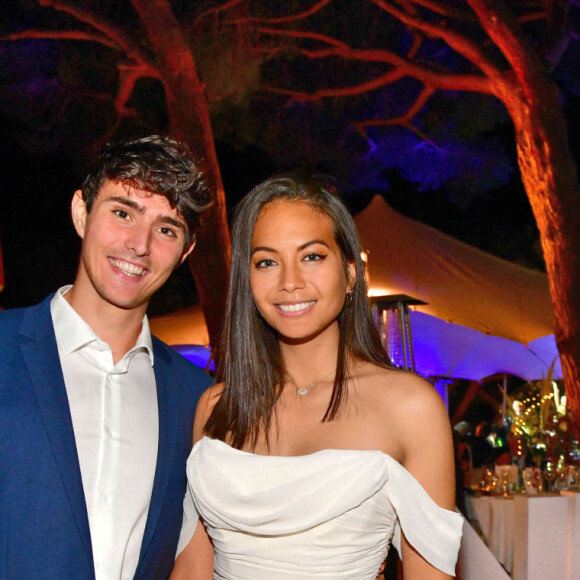 Exclusif - Vaimalama Chaves (Miss France 2019), et son compagnon, Nicolas Fleury - Le Grand Dîner s'est installé à Monaco pendant le 78ème Grand Prix de Formule 1 au Castel Roc, l'établissement situé en face du palais princier, le 22 mai 2021. © Bruno Bebert/Bestimage