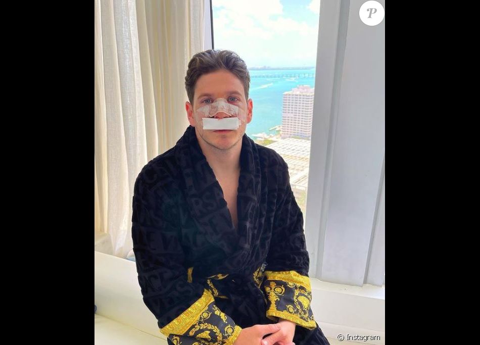 Sébastien Dubois, photo après sa rhinoplastie, le 23 mai 2021