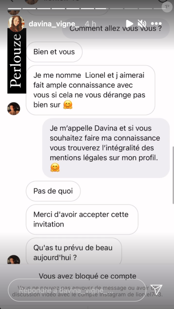 Davina Vigné, la compagne de David Mora (Scènes de ménages), draguée sur Instagram, elle dévoile la conversation