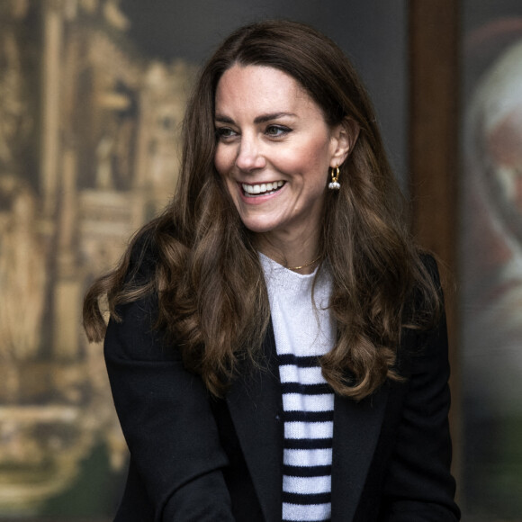Catherine (Kate) Middleton, duchesse de Cambridge, lors d'une visite à l'Université de St Andrews, Ecosse, Royaume Uni, le 26 mai 2021. 
