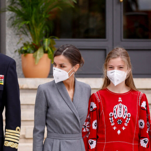 Le roi Felipe VI d'Espagne, la reine Letizia d'Espagne, La princesse Leonor et L'infante Sofia d'Espagne - La famille royale d'Espagne assiste au lancement du sous-marin S-81 'Isaac Peral' à Carthagène, Espagne, le 22 avril 2021.