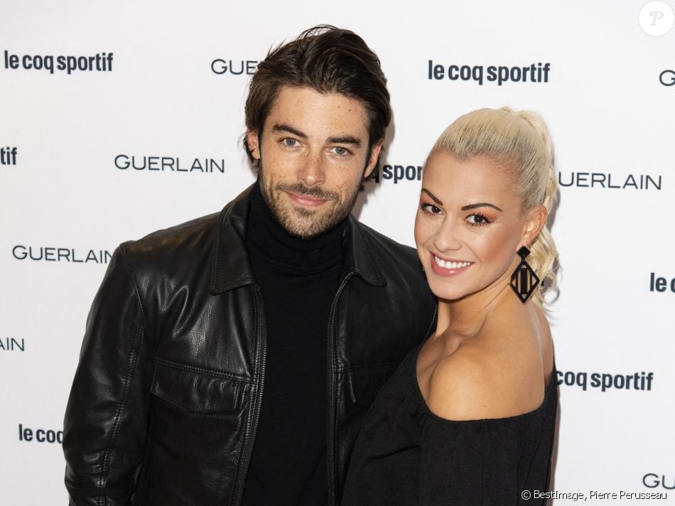 Valentin d'Hoore et sa femme Katrina Patchett - Guerlain et le coq sportif au lancement de leur seconde collaboration à la boutique Guerlain des Champs-Elysées à Paris. © Pierre Perusseau/Bestimage
