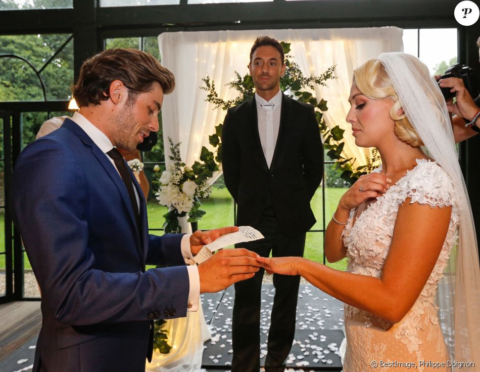 Exclusif - Maxime Dereymez, Katrina Patchett et Valentin D'hoore - Mariage de Katrina Patchett et Valentin D'Hoore © Philippe Doignon/Bestimage