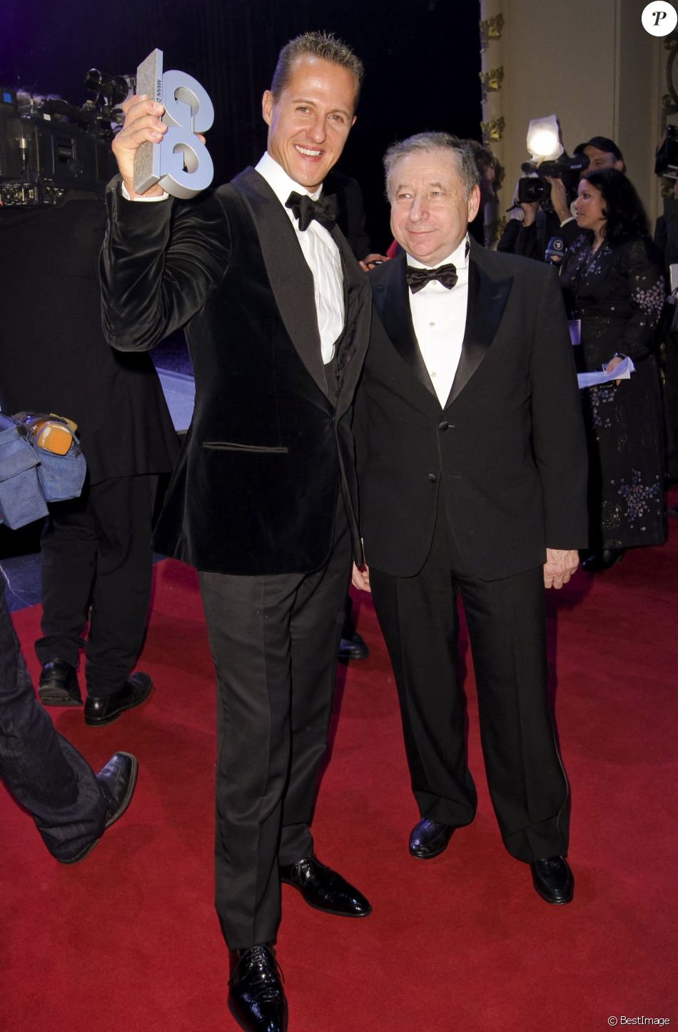 Michael Schumacher et Jean Todt lors de la soiree GQ a Berlin en Allemagne le 29 octobre 2010.