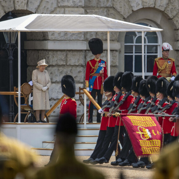 La reine Elisabeth II d'Angleterre - La parade Trooping the Colour 2019, célébrant le 93ème anniversaire de la reine Elisabeth II, au palais de Buckingham, Londres, le 8 juin 2019.
