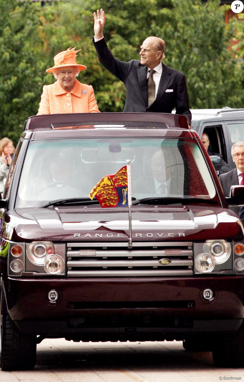 La reine Elisabeth II d'Angleterre et le prince Philip, duc d'Edimbourg lors des célébrations du jubilé de diamant. Le 18 juillet 2012