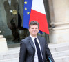 Arnaud Montebourg, ministre de l'Economie, du Redressement productif et du Numérique quitte le palais de l'Elysée à Paris, le 4 avril 2014 après le premier conseil des ministres du nouveau gouvernement. 