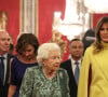 La reine Elisabeth II, Melania Trump - Réception au palais de Buckingham en l'honneur des participants à l'anniversaire des 70 ans de l'Otan le 3 décembre 2019.