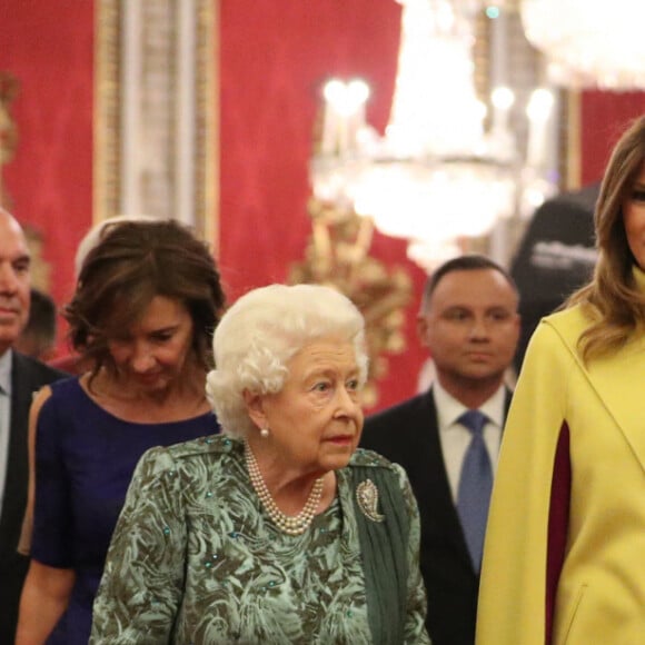 La reine Elisabeth II, Melania Trump - Réception au palais de Buckingham en l'honneur des participants à l'anniversaire des 70 ans de l'Otan le 3 décembre 2019.