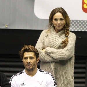 Bixente Lizarazu et Claire Keim Lyon le 13 octobre 2012 6e édition du foot-concert au profit de l'association Huntington Avenir qui lutte en faveur des malades et de leur famille.