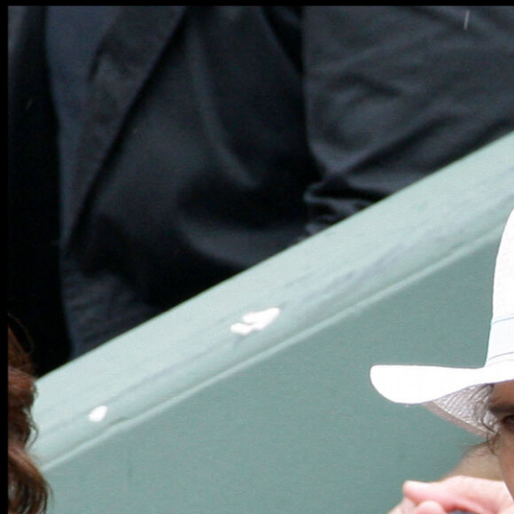 Bixente Lizarazu et Claire Keim lors de la finale de Roland Garros en 2009.