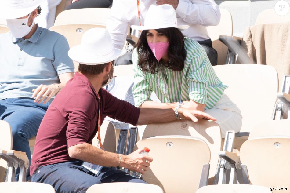 Nolwenn Leroy et Arnaud Clement à Roland Garros le 6 juin 2021. Photo by Laurent Zabulon/ABACAPRESS.COM