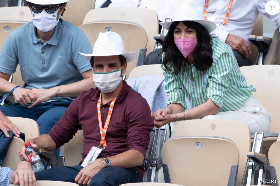 Nolwenn Leroy et Arnaud Clement à Roland Garros le 6 juin 2021. Photo by Laurent Zabulon/ABACAPRESS.COM