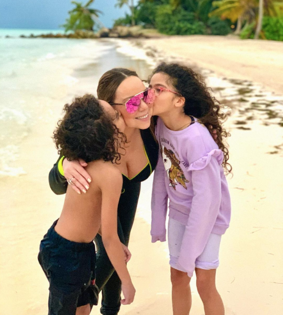 Mariah Carey et ses jumeaux, Moroccan et Monroe. Mai 2021.