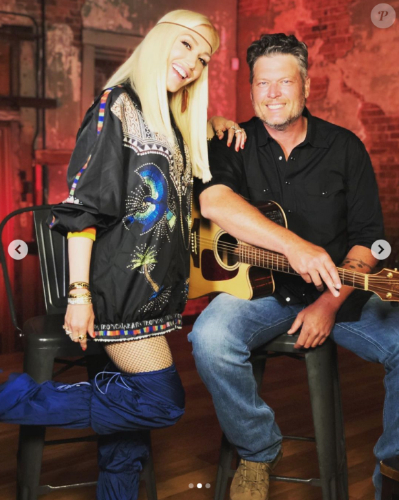 Gwen Stefani et son fiancé Blake Shelton. Octobre Juin Mai 2020.